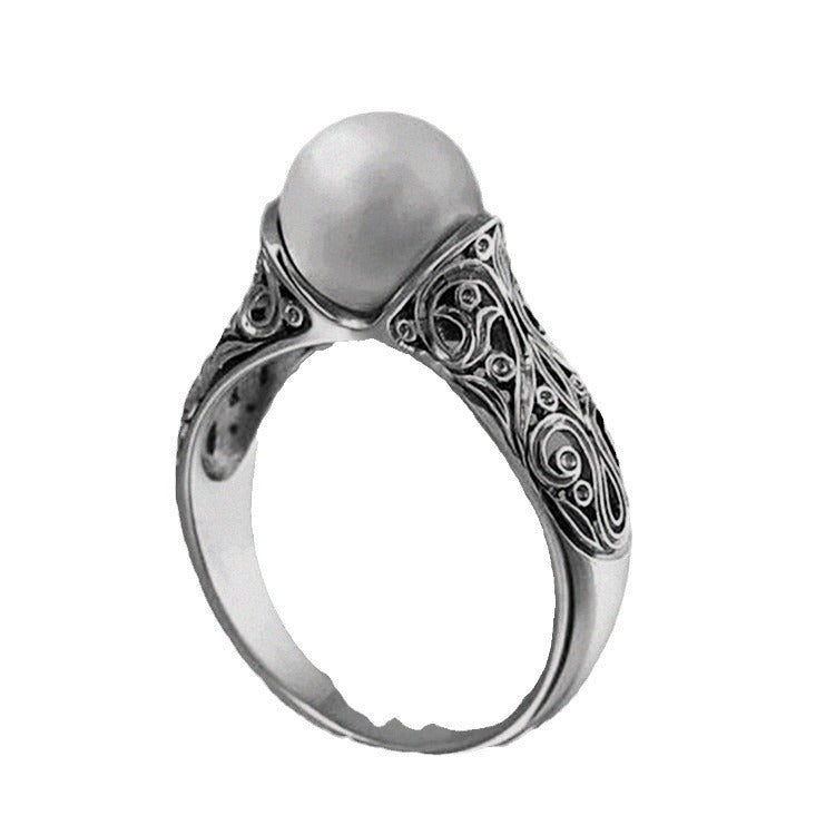 Trendy Gold-Plated Pearl Ring Women