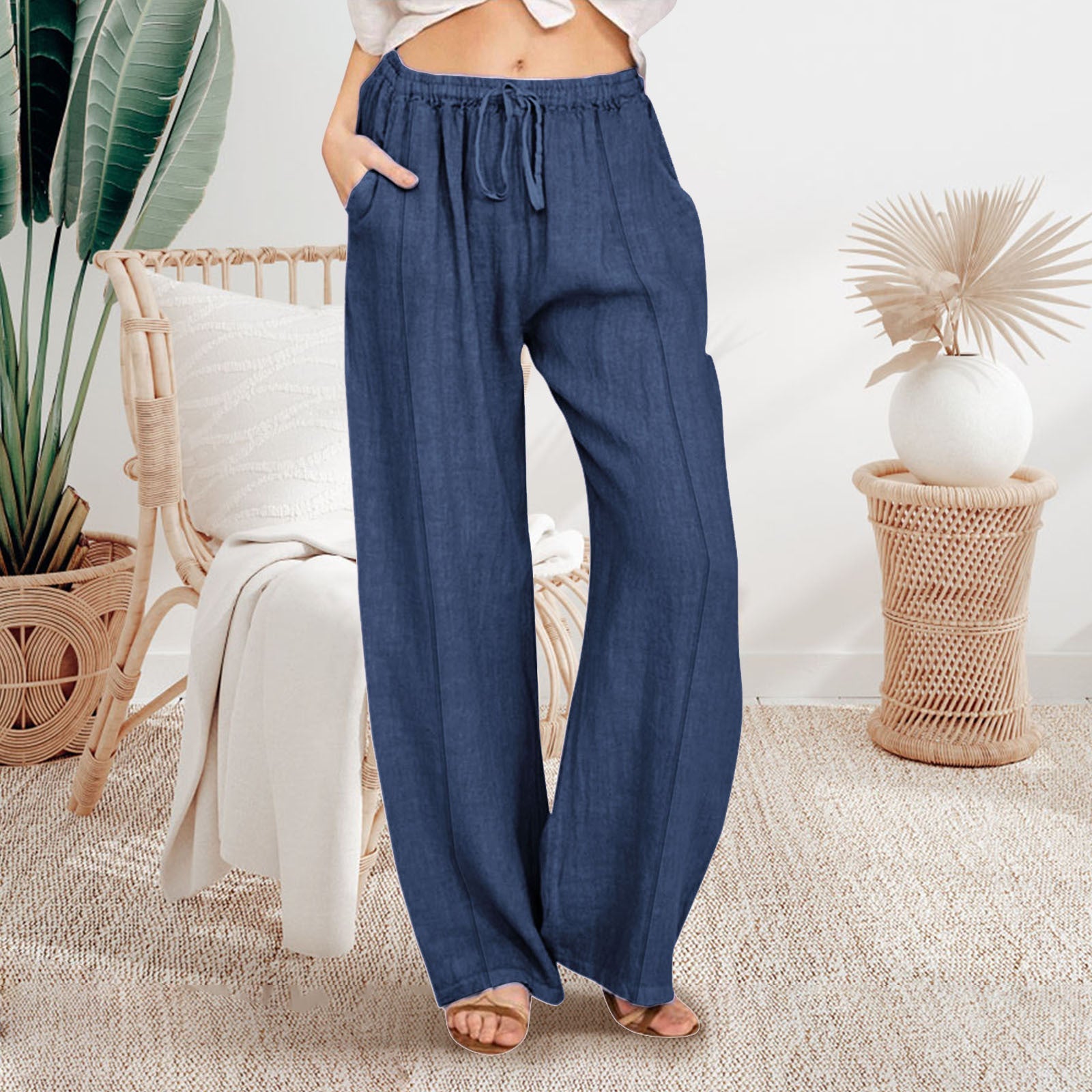 Women’s Ice Silk Straight Leg Trousers
