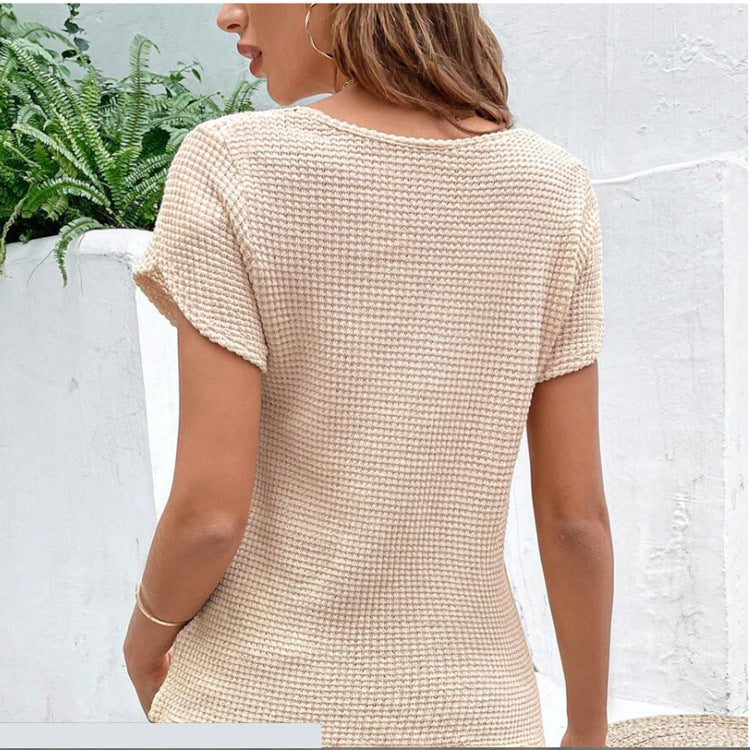Lace Trim Knit Top with Soft Finish