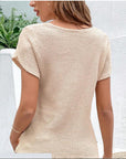 Lace Trim Knit Top with Soft Finish