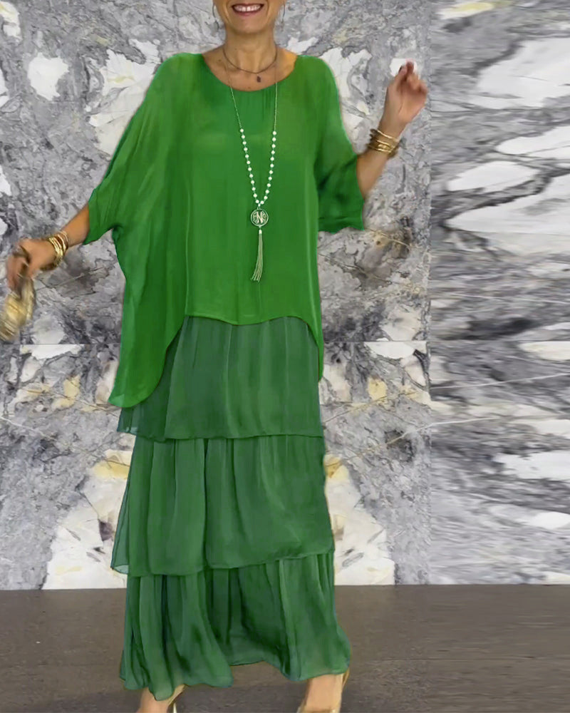 Fashion Batwing Long Dress