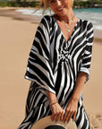 Chic Silk Kimono Dress in Exotic Tropic Print