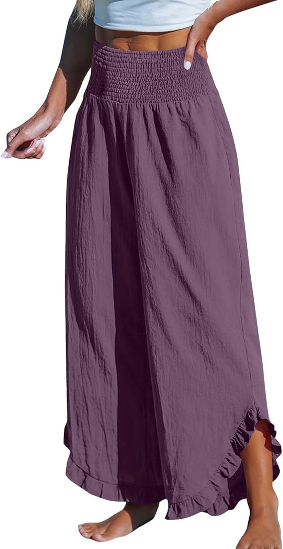 High Waist Irregular Cotton Pants
