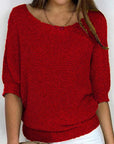Relaxed Ribbed Knit Lounge Top