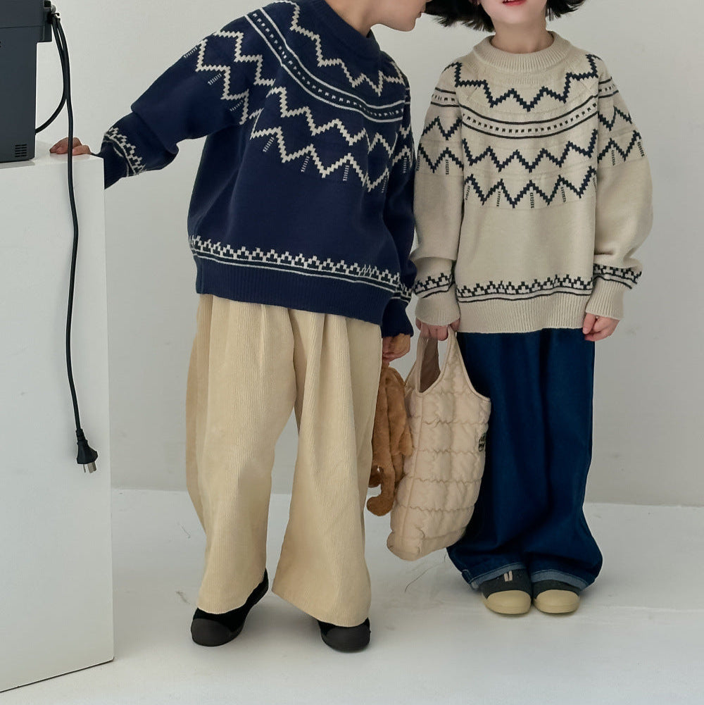 Children's Wave Knitted Sweater