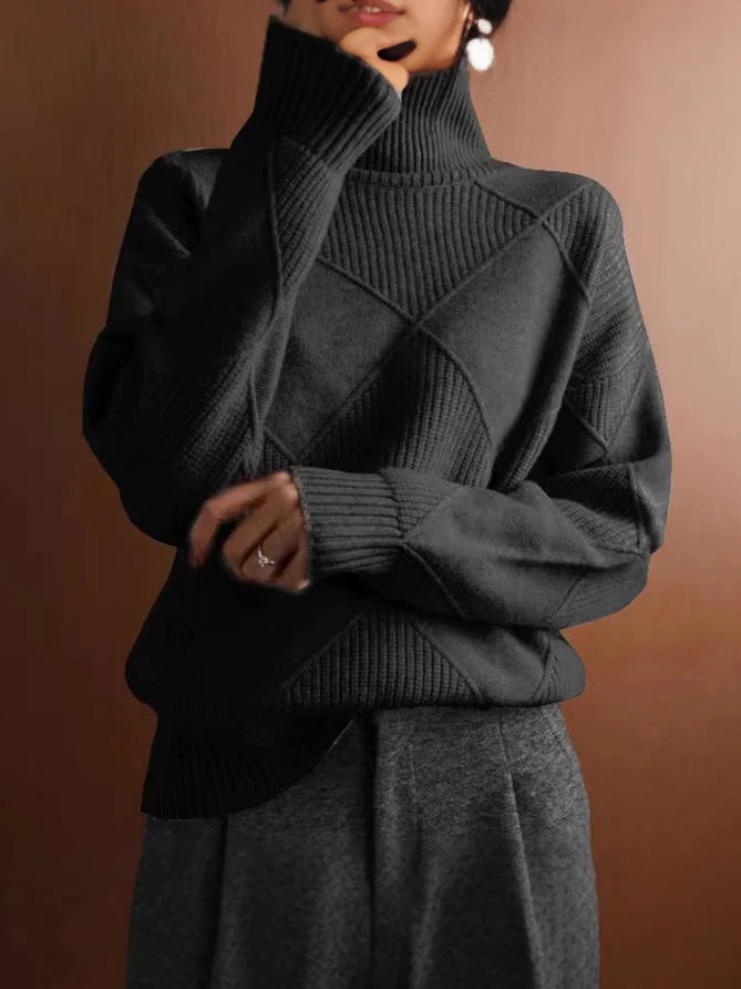 Loose Fit High Neck Sweater