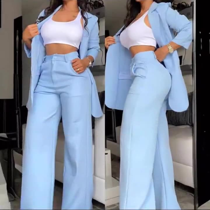 Women’s Lapel Suit with Straight Pants