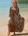 Lightweight Kaftan Dress in Coastal Tones