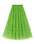 Flowy Layered Mesh Midi Skirt