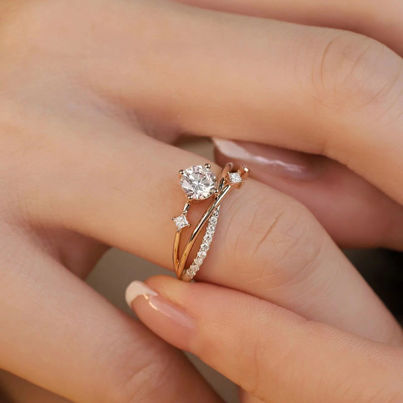 Women’s Rose Gold Moissanite Ring