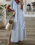 Elegant V Neck Printed Dress