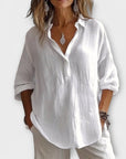 Soft Cotton Blend Blouse – Flowy, Elevated Essential for Workdays or Relaxed Weekend Looks
