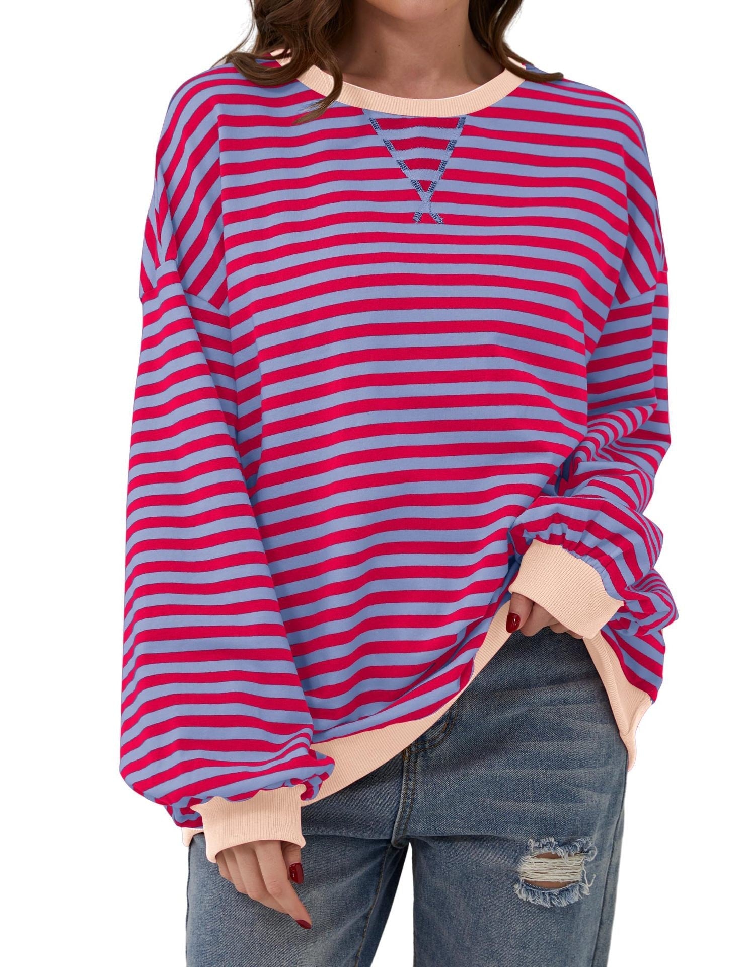 Long Sleeve Striped Pullover Casual Shirt