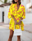 Flowy Batwing Dress with Elegant V Neck
