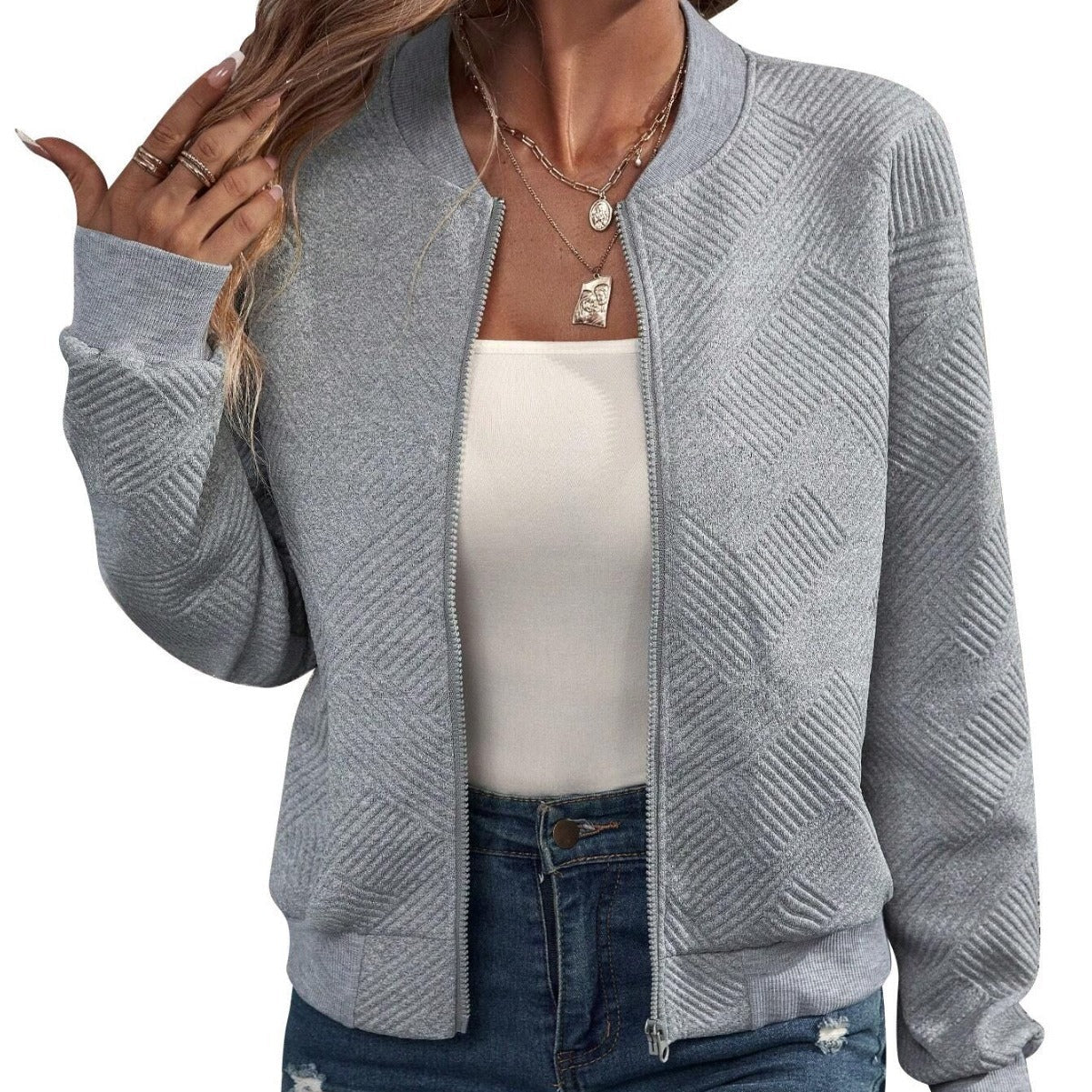 Trendy Solid Color Women’s Casual Jacket