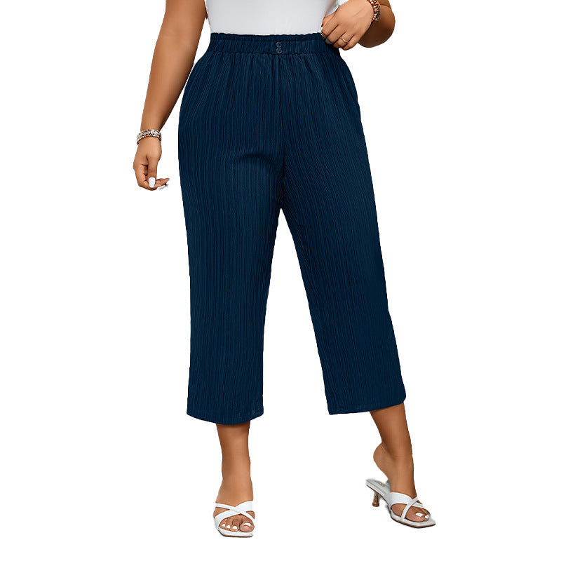 Comfortable High Waist Striped Pants