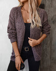 Cable Knit Open Front Long Sleeve Cardigan