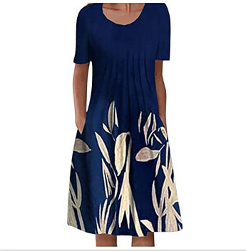 Casual Round Neck Long Dress