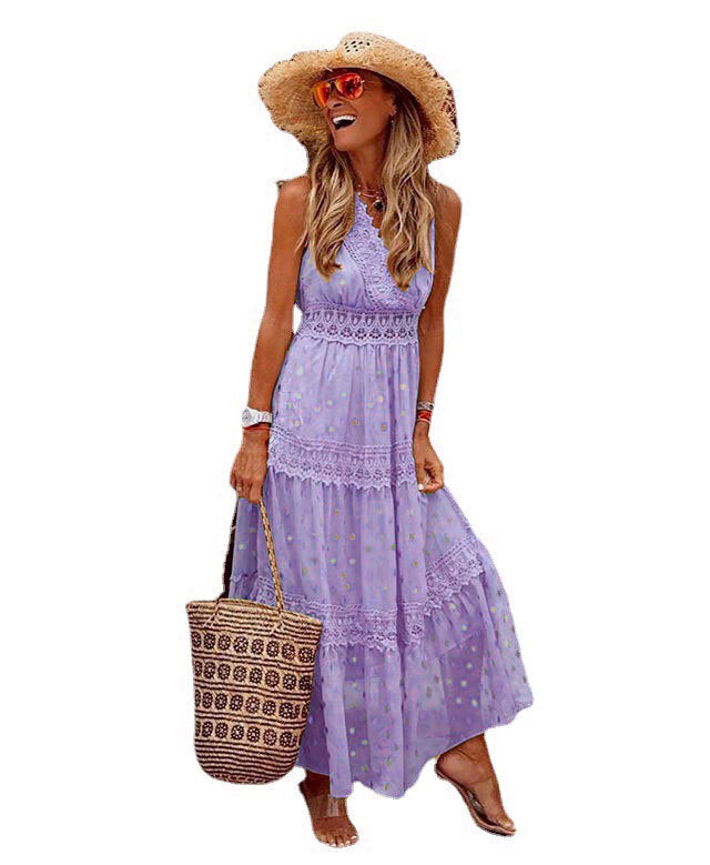 Elegant V-Neck Sleeveless Midi Dress