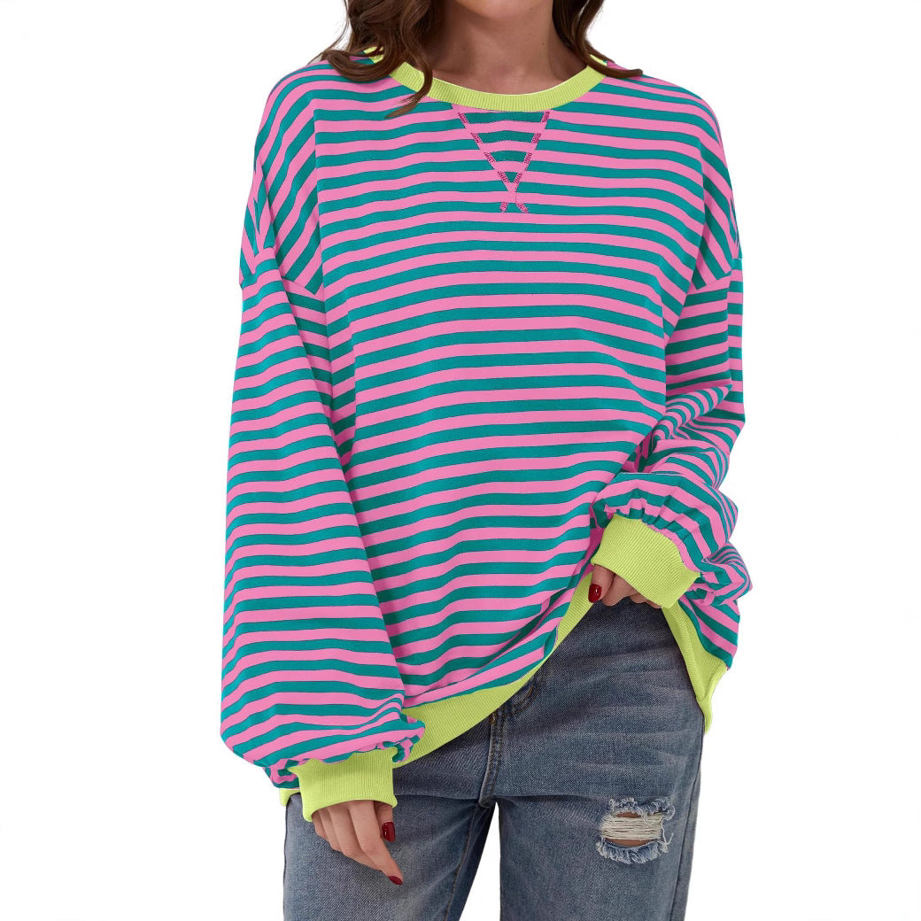 Long Sleeve Striped Pullover Casual Shirt