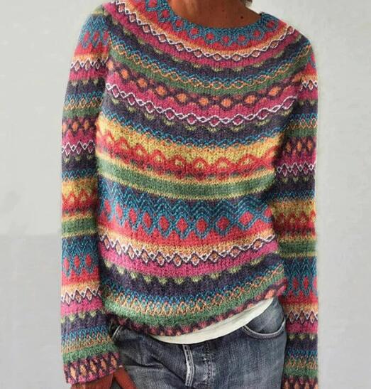 Patterned Knitwear Retro Sweater