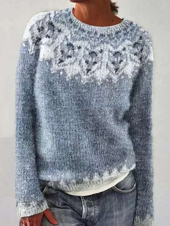Patterned Knitwear Retro Sweater