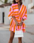Flowy Batwing Dress with Elegant V Neck