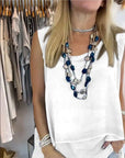 Flowy Sleeveless Tunic Top for Casual Wear