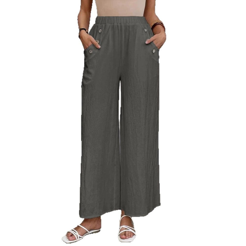 Elastic Waist Loose Casual Trousers