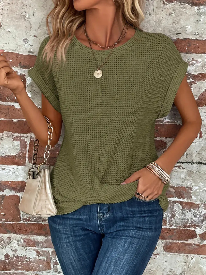 Elegant Short Sleeve Twist Top