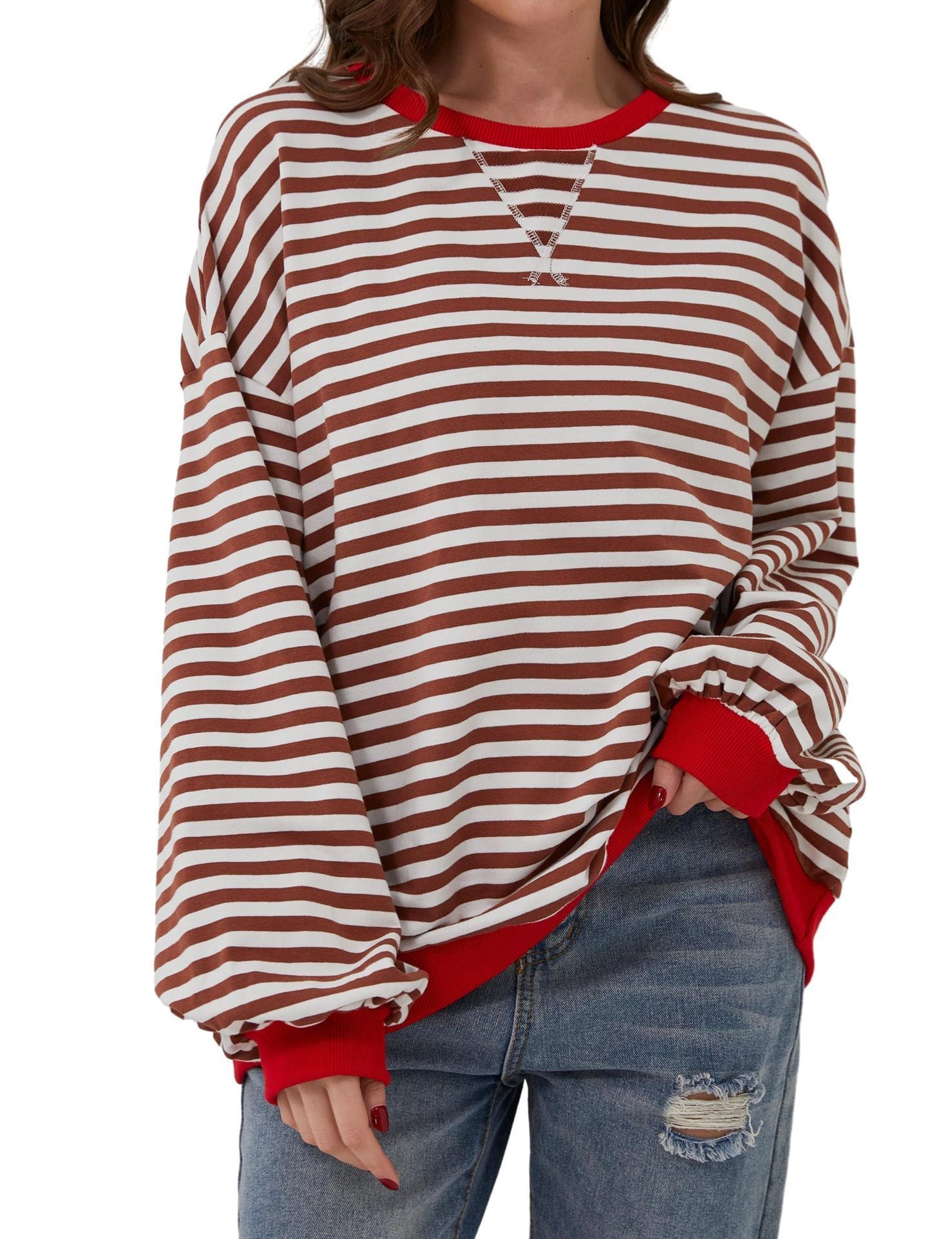 Long Sleeve Striped Pullover Casual Shirt