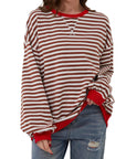 Long Sleeve Striped Pullover Casual Shirt