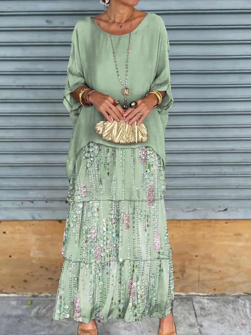 Fashion Batwing Long Dress