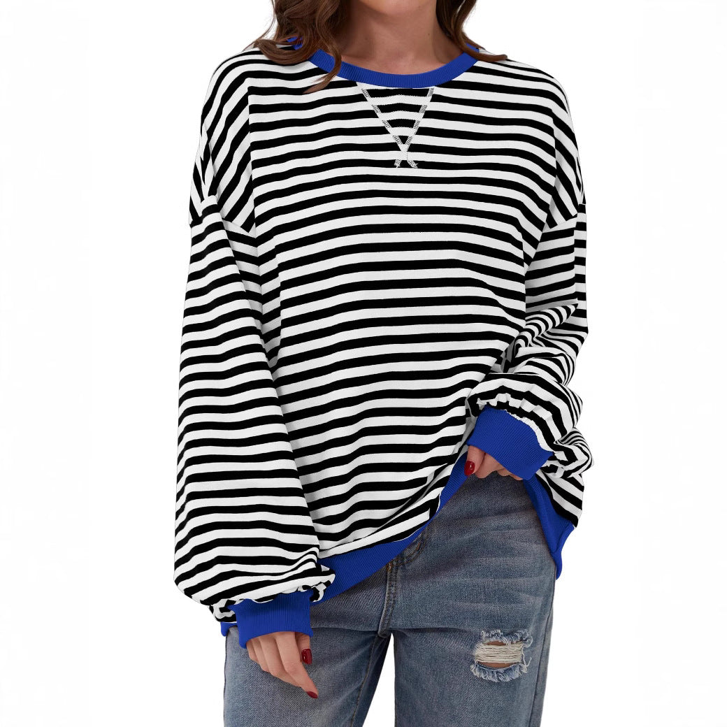 Long Sleeve Striped Pullover Casual Shirt