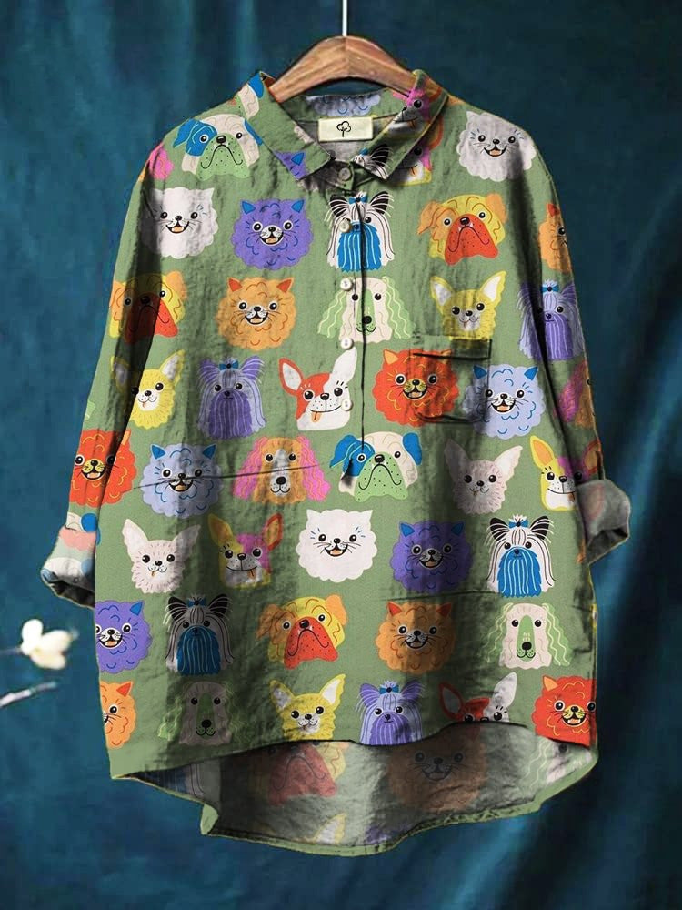 Cute Chloe Dog Drawing Print T-Shirt