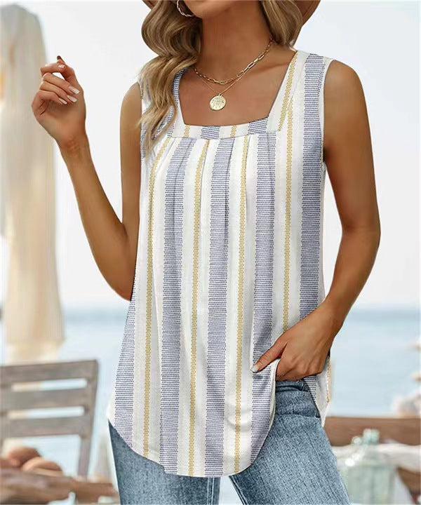Fashion Sleeveless Square Neck Top