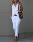 Printed V-Neck Vest Top