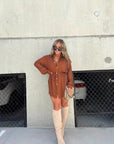 Splendid Teal Tie Waist Dress for Casual Walks