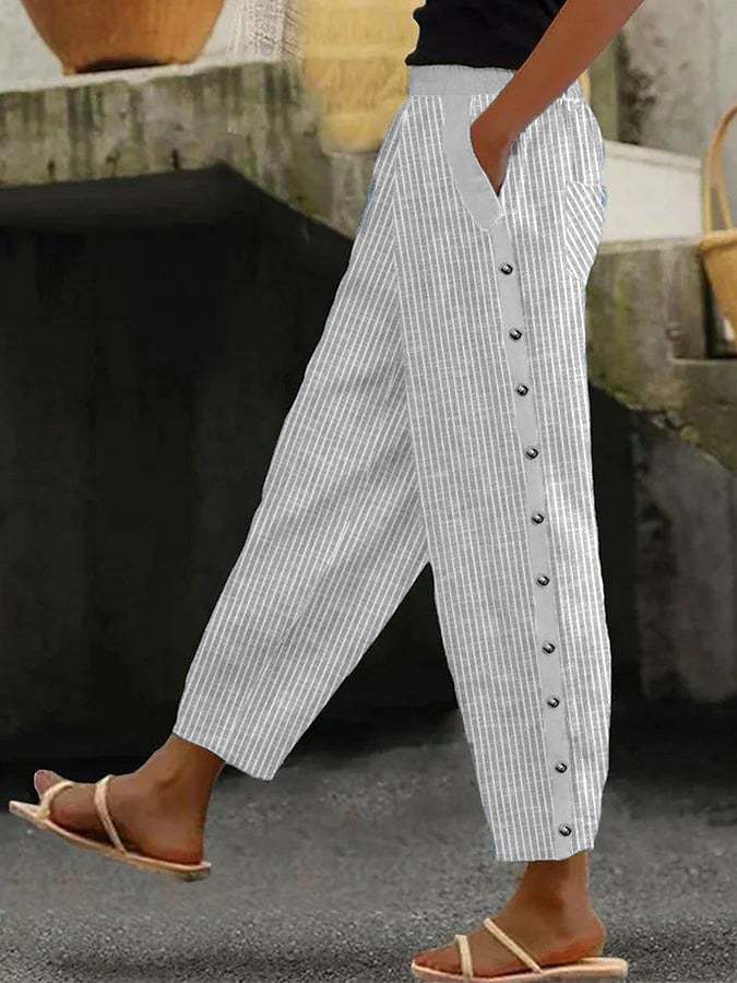 Fashion Stripe Crop Pants