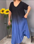 Short Sleeve V Neck Dress