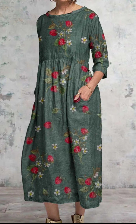 Trendy Floral Printed Midi Dress