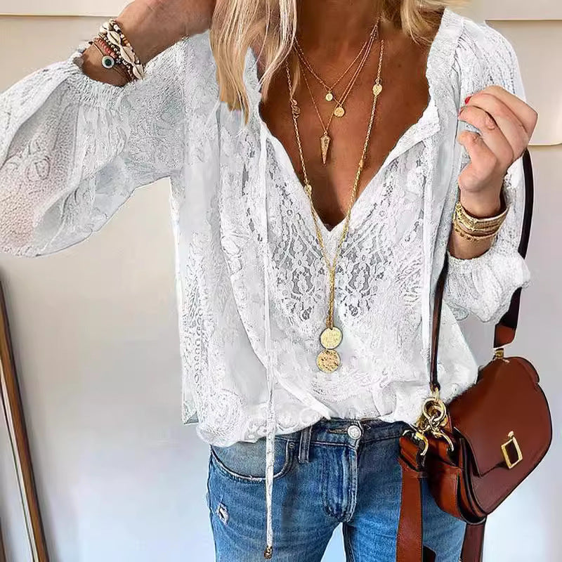 Casual Summer Lace Blouse – Lightweight, Breathable Style for Effortless Warm-Weather Outfits