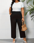 Comfortable High Waist Striped Pants