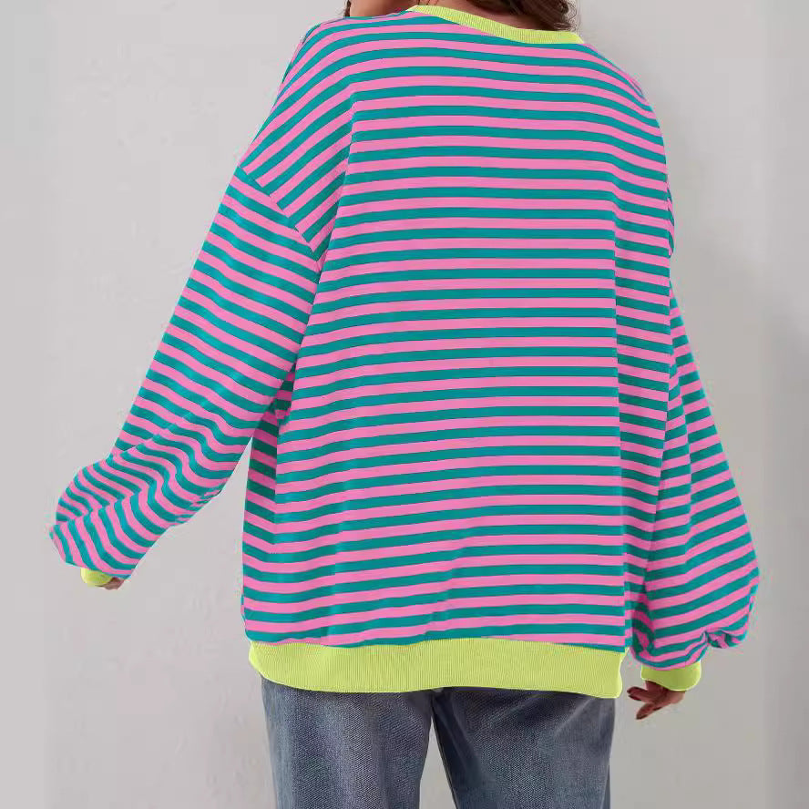 Long Sleeve Striped Pullover Casual Shirt