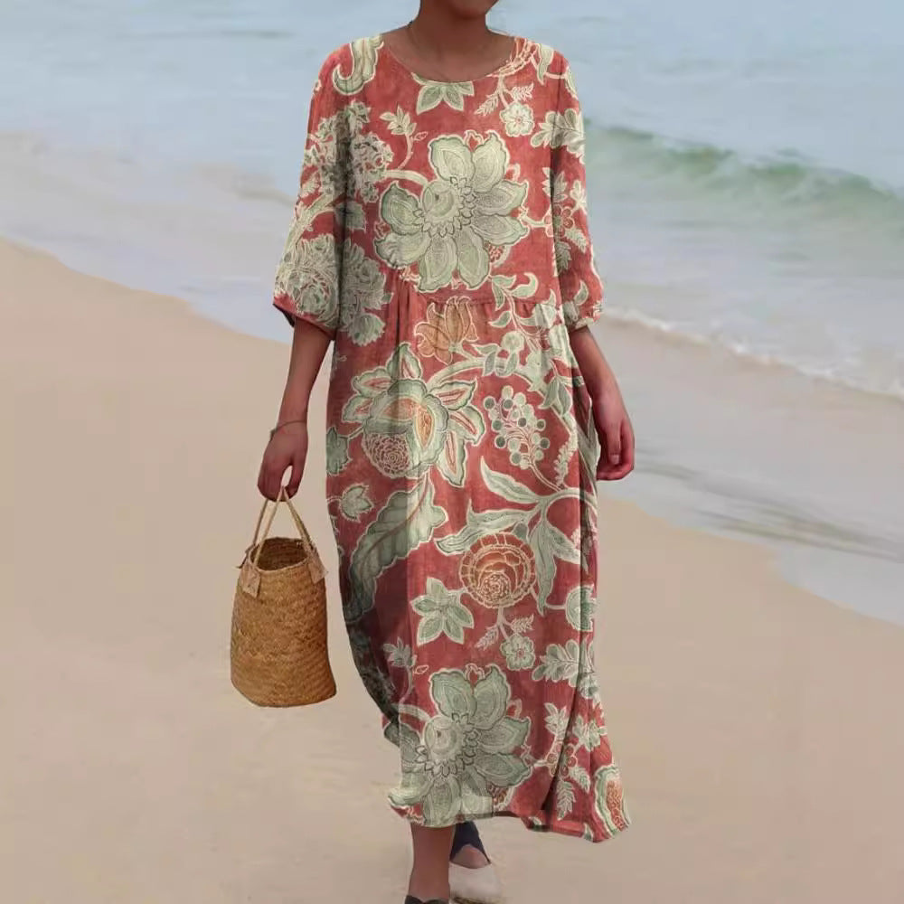 Trendy Floral Printed Midi Dress