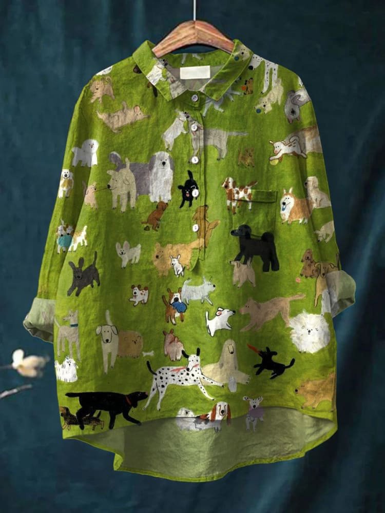 Cute Chloe Dog Drawing Print T-Shirt