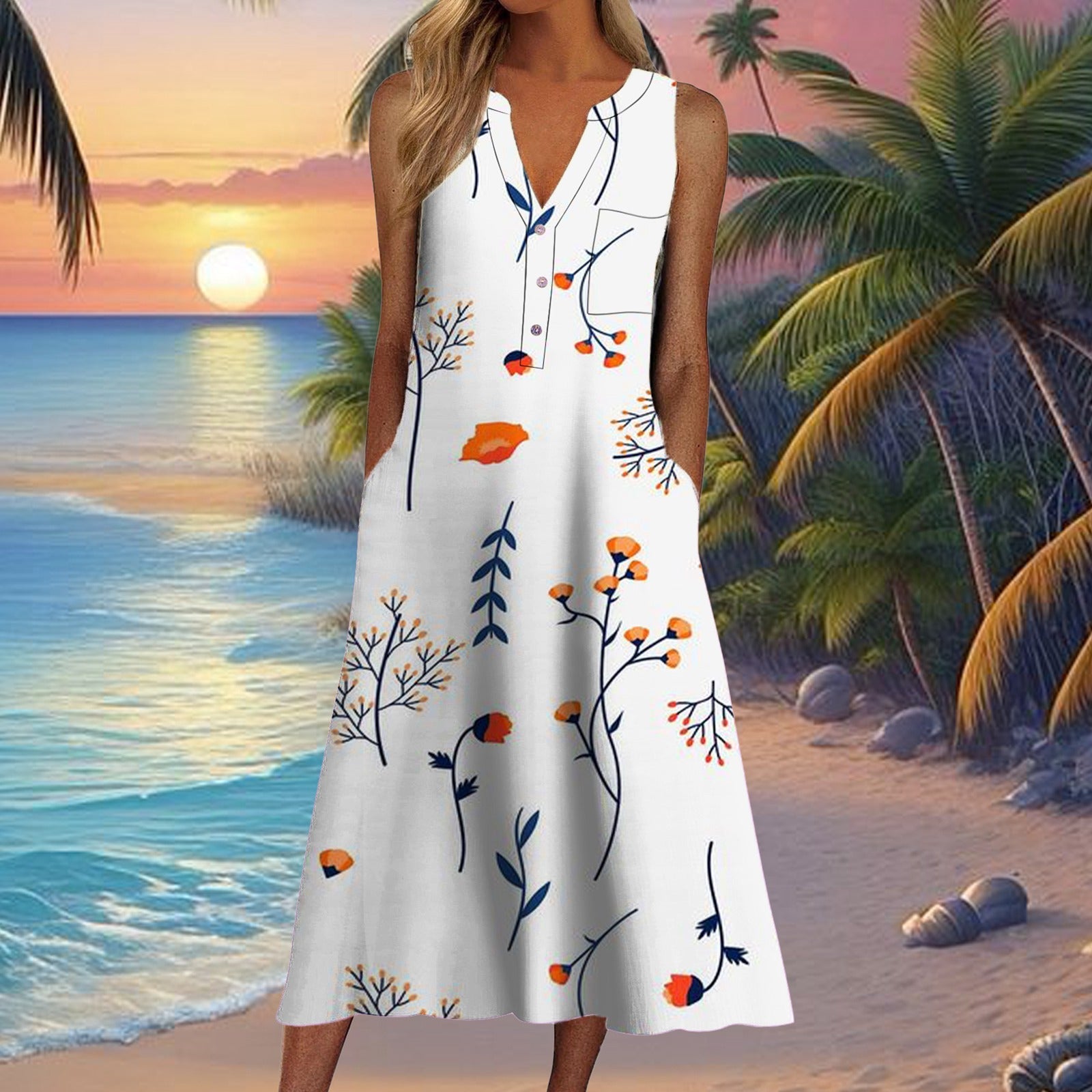 Breezy Mood V-Neck Dress