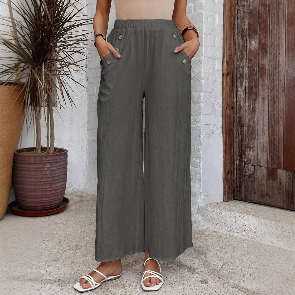 Elastic Waist Loose Casual Trousers