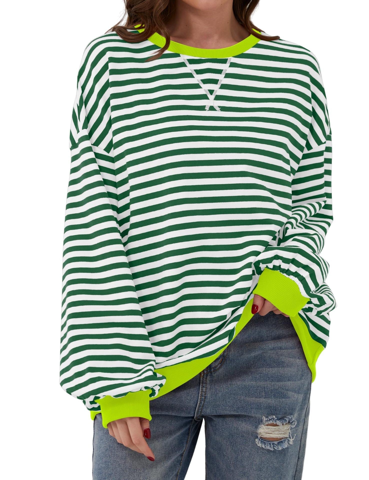 Long Sleeve Striped Pullover Casual Shirt