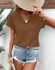 Casual V-neck Short Sleeve Top
